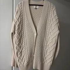 UNITED ARROWSクリーム色 ケーブル編み カーディガン