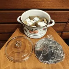 EJIRY エジリー　蒸し兼用鍋　深型鍋　蒸し茶碗付き　ほうろう　24cm EJIRY エジリー 蒸し兼用鍋 深型鍋 蒸し茶碗付き ほうろう 24cm 【公式