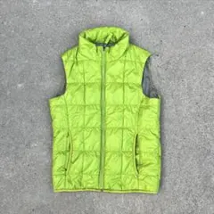 00s olduniqlo ダウンベスト ライム S y2k 古着 短丈