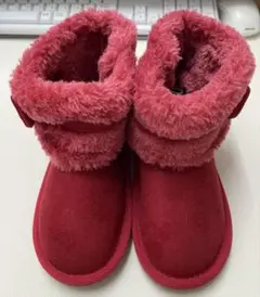 17cm 未使用 MIKIHOUSE ミキハウス ファー付きブーツ レッド