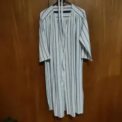 GU ストライプ柄 長袖シャツワンピース M