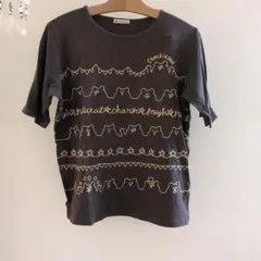rough 半袖 Tシャツ クマ 刺繍 チャコールグレーのサムネイル