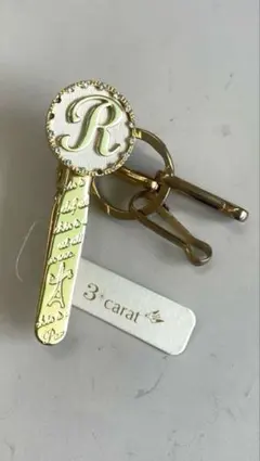 3carat BAG KEY CLIP バッグキークリップ イニシャル R