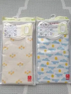 【新品】UNIQLO コットンメッシュインナーボディスーツ 80 2枚セット