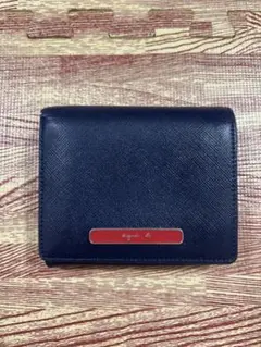 agnes b. 二つ折り財布 ネイビー レッドのサムネイル