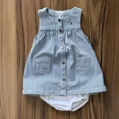 74cm トミーヒルフィガー　ベビーワンピース　デニムワンピ　ブルマ付