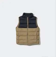 新品◆UNIQLO ウォームパデッドウォッシャブルベスト　中綿　ベージュ　140