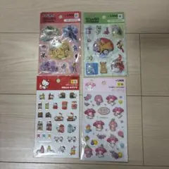 シール4点セット ポケモン サンリオピカチュウマイメロディハローキティ韓国限定