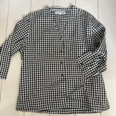 ユニクロxINES DE LA FRESSANGE チェック柄シャツ Lサイズ