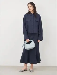 【新品未使用】ミラオーウェン　フレンチリネンSET UP短丈シャツ　スカート