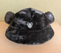 【即日発送!!】ディズニー ミッキー ファー帽子 バケットハット ブラック