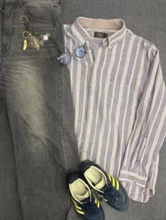 c-boy outfits ポロ・ラルフ・ローレン 長袖シャツ ストライプ