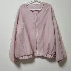 ☆GU くすみピンク　薄手　アウター☆ブルゾン　上着
