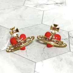 Vivienne Westwood｜ディアマンテピアス　ゴールド×ピンク