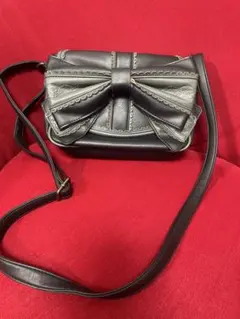 リボン付きブラックショルダーバッグ♡