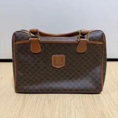 美品✨セリーヌ ミニボストン マカダム トリオンフ ゴールド金具 ロゴ型押し