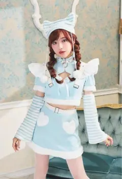 天使界隈 水色 猫耳ニット帽コスプレ