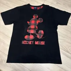 Disney ミッキー　半袖Tシャツ チェック柄 L Disney Store