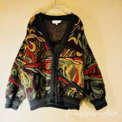 オーストラリア製 3Dニット COOGI風 立体編みカーディガン