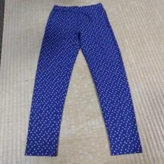 UNIQLO ユニクロ ドット柄 レギンス 140cm ネイビー