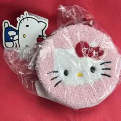 Hello Kitty キティちゃん　サガラ刺繍 ラウンドポーチ ピンク