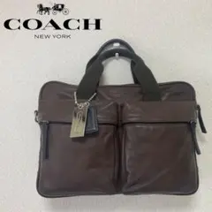COACH】オールドコーチ 2WAY ビジネスバッグ レザー ブラウン - メルカリ