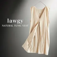 lawgy リネン混 ロングジレ ベスト ワンピース 2way 淡色 eimのサムネイル