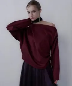 HARE スウェードドレープトップス ボルドー