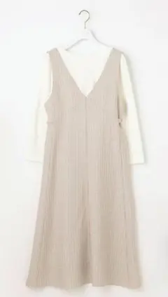 anysis　ベージュ　ワンピース　ツイード