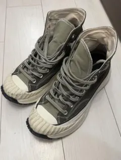 converse 韓国　厚底スニーカー　カーキ