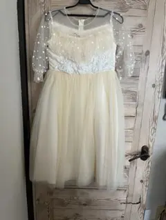 クリーム色 パフスリーブ ドレス 100cm~