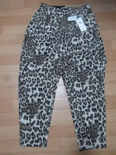 新品 カンビオ レオパード柄 バルーン イージーパンツ L サルエル ヒョウ柄 CAMBIO(カンビオ)】Leopard Jacquard Pants レオパード柄パンツ
