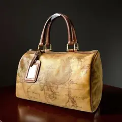 prima classe プリマクラッセ PVCレザー ミニボストンバッグ 地図