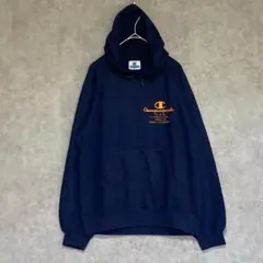 【champion】チャンピオン（M）フードパーカー＊伸縮性＊裏起毛＊胸ロゴ
