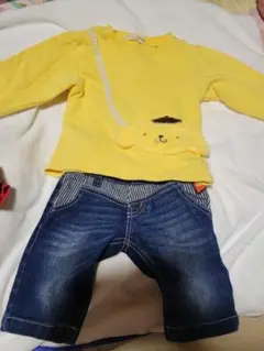 ポムポムプリン薄手トレーナー＆デニムパンツセットアップ110cm