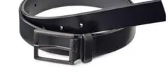 VL115 無印良品 MUJI ヌメ革 黒バックル ベルト 黒のサムネイル
