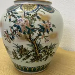 九谷焼　祥文　花瓶　花と鳥　インテリア