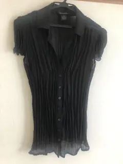 美品　シースルーブラックブラウス