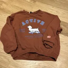 SERAPH ブラウン ダックスフント犬トレーナー 120