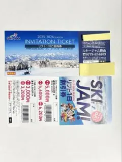 スキージャム勝山　リフト券　招待券