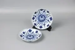 中国 大清光緒年製款 青花花卉文皿 一対 唐物 古美術 景徳鎮 FA26M-04 中国 大清光緒年製款 青花花卉文皿 一対 唐物 古美術 景徳鎮 FA26M-04