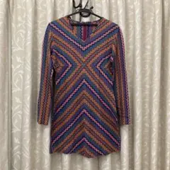 ★《ポーラPOLA ディニュー》幾何学模様七分袖チュニック11号