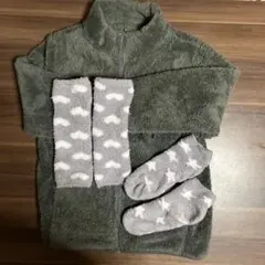 グレー フリース ルームウェアセット