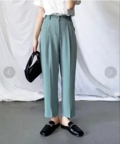 ミームセレクト ハイウエストカラータックスラックス 【S】美脚 美シルエット