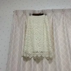 総レースタイトスカートホワイト