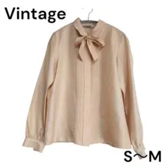 Vintage ベージュ リボン付きシャツのサムネイル