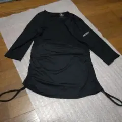 JAZZERCISE ブラック 長袖 トレーニングシャツ両サイドシャーリング！！