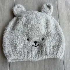 クマの耳付きベビー帽子 46~48cm