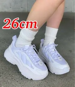【1度使用】adidas スニーカー オズガイア 26cm 厚底 ホワイト
