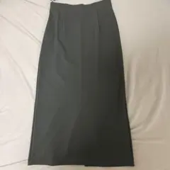 ユニクロ ストレッチダブルフェイスナロースカート ダークグレイ M
